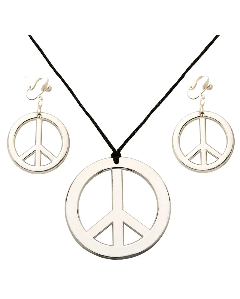 Hippie Peace Halskette & Ohrringe