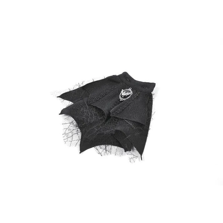 Gothic-Nadelstreifenhemd für Damen mit Schwalbenschwanzsaum und abnehmbarer Krawatte