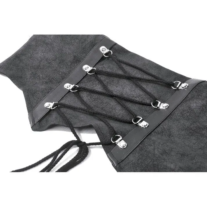 Punk-Damengürtel mit Ösenschnalle, asymmetrischem Design und Schnürung