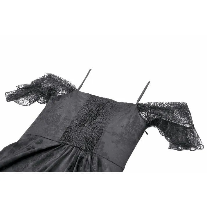 Gothic-Jacquard-Schnürkleid mit schulterfreiem Ausschnitt und Brautkleid für Damen