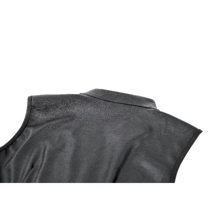 Punk-Crop-Top für Damen mit Ösen, Nieten, Cut-outs und Reißverschluss