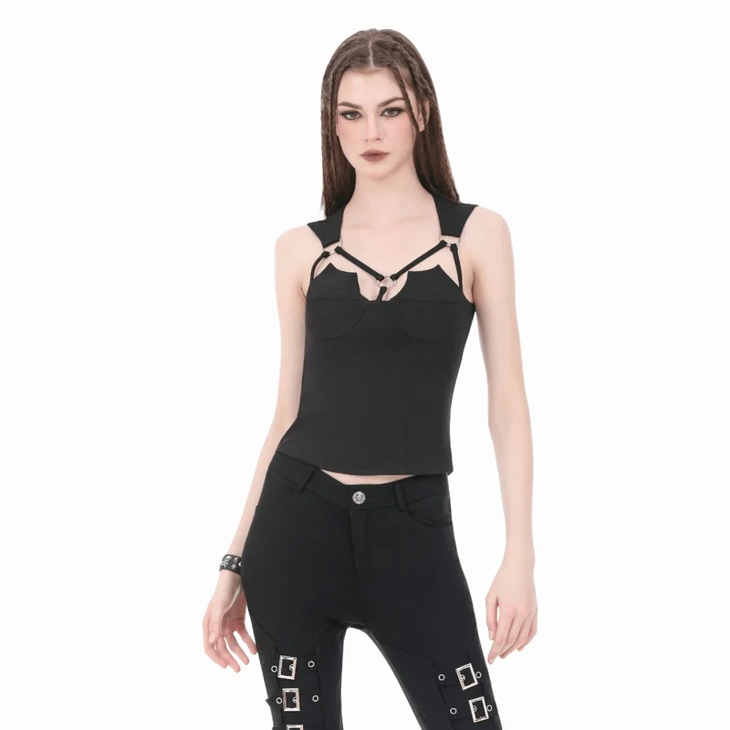 Punk-Tanktop für Damen mit Ringausschnitt