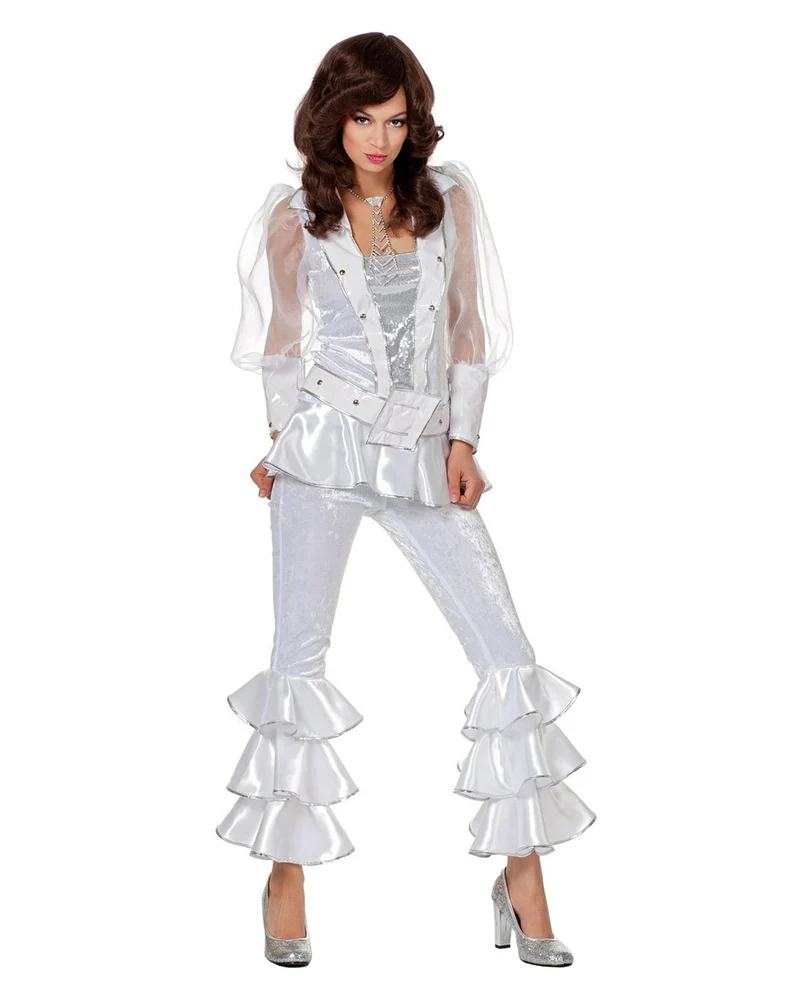 Weißes 70s Mama Mia Deluxe Kostüm