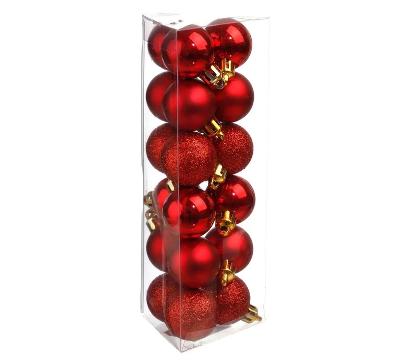 Mini-Christbaumkugeln Rot 18 Stk.