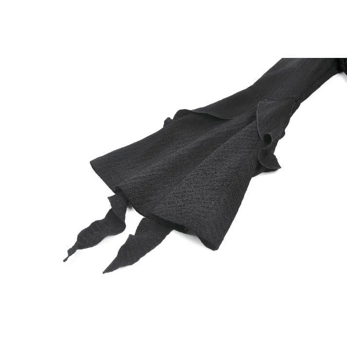 Gothic-Crop-Top mit gekreuzten Ärmeln, tiefem Ausschnitt und Bändern für Damen