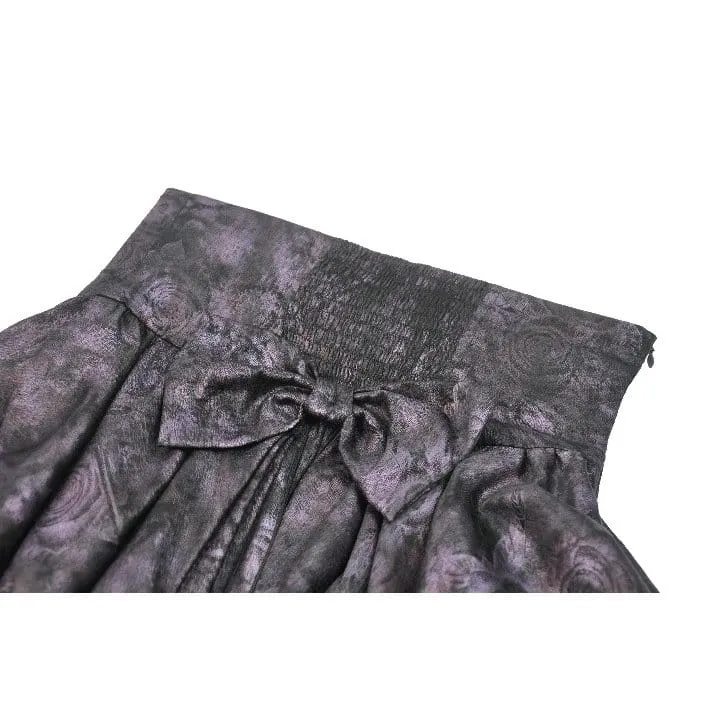 Gothic-Rock für Damen mit Schmetterlings-Schleife und Schnürung, asymmetrischem Saum