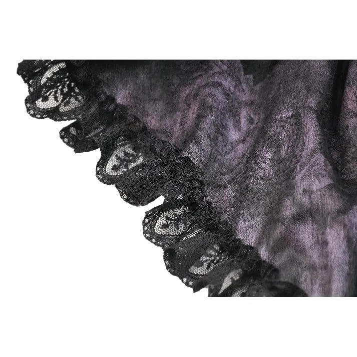 Gothic-Rock für Damen mit Schmetterlings-Schleife und Schnürung, asymmetrischem Saum