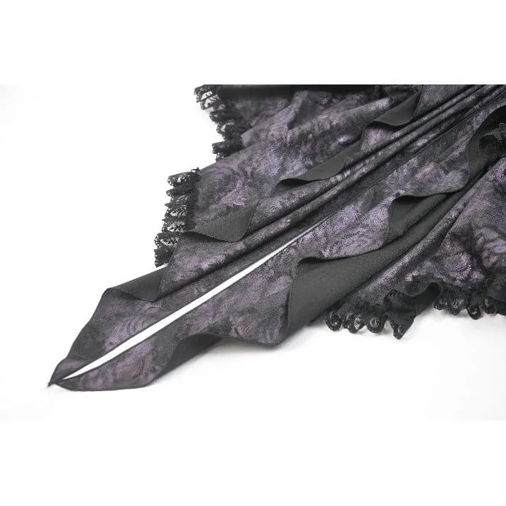 Gothic-Rock für Damen mit Schmetterlings-Schleife und Schnürung, asymmetrischem Saum