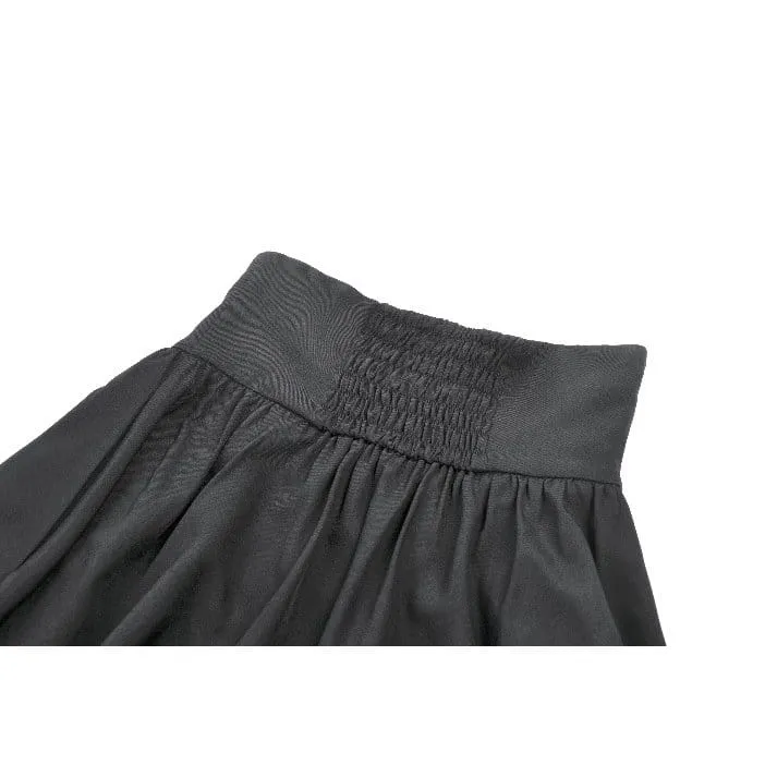 Gothic-bestickter, geraffter Maxirock für Damen