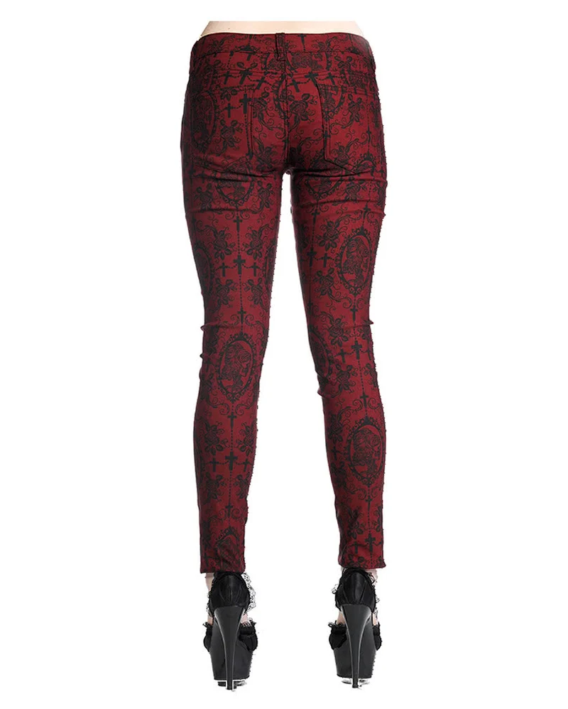 Gothic Jeans dunkelrot