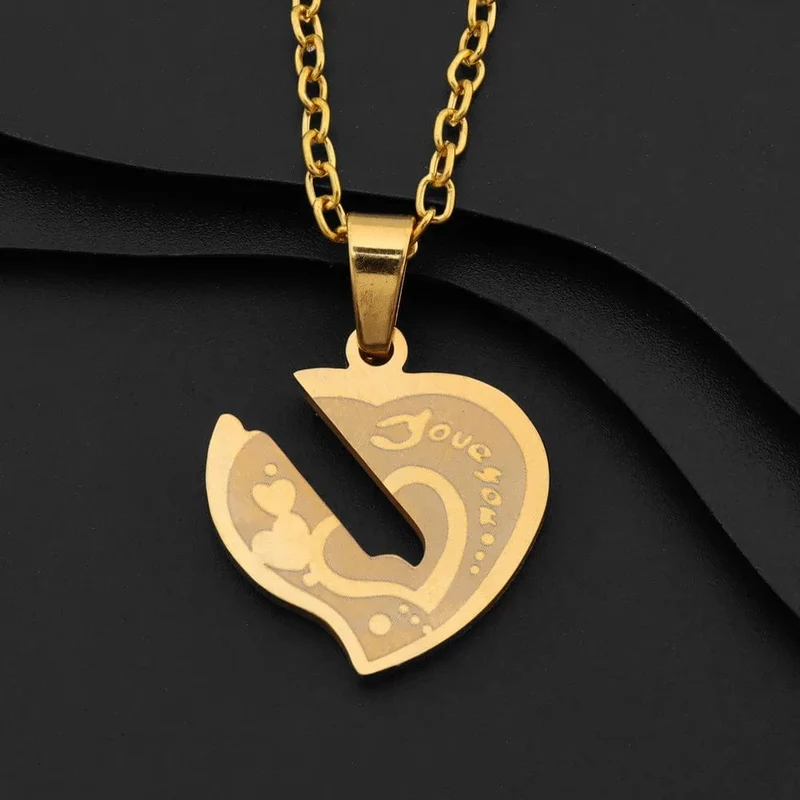 Halskette Schlüssel Herz Gold Stahl