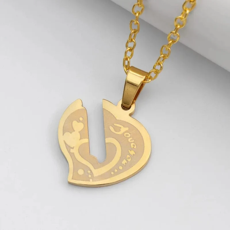 Halskette Schlüssel Herz Gold Stahl