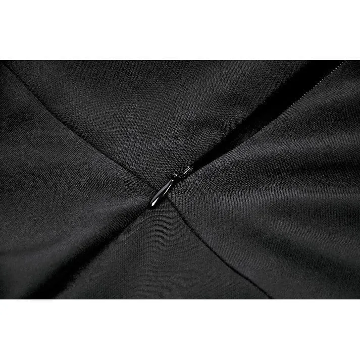 Gothic-Kleid für Damen, zweifarbig, mit Umlegekragen und Puffärmeln