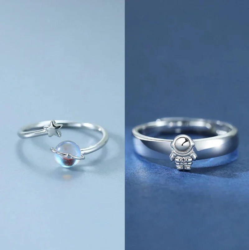 Ring Planet Und Astronaut 2Pcs