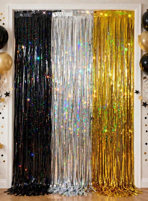 Glitter Lametta Vorhang 100x250cm