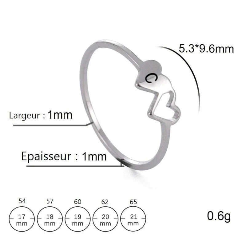 Ring Buchstabe Herz