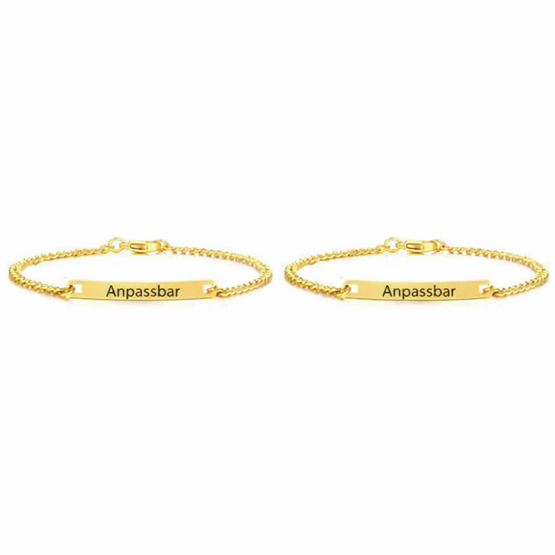 Pärchen Armbänder Mit Gravur Gold