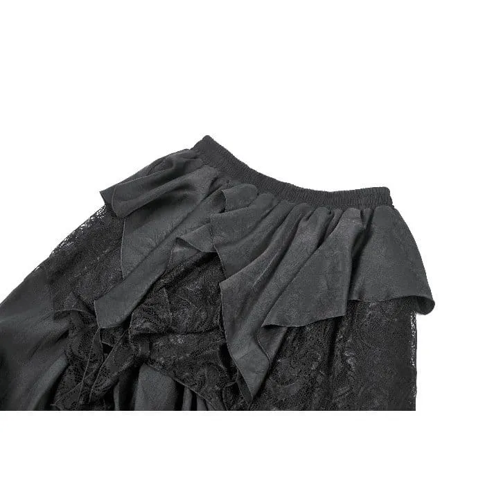 Gothic-Rock für Damen, unregelmäßig, gerüscht, asymmetrisch geschnitten