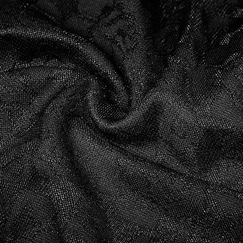 Frauen Gothic Floral Jacquard Mesh Colorblock ärmellose Oberteile