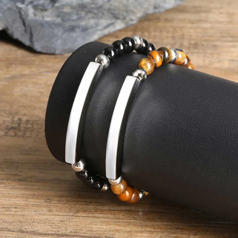 Partner Armband Perlen Schwarz
