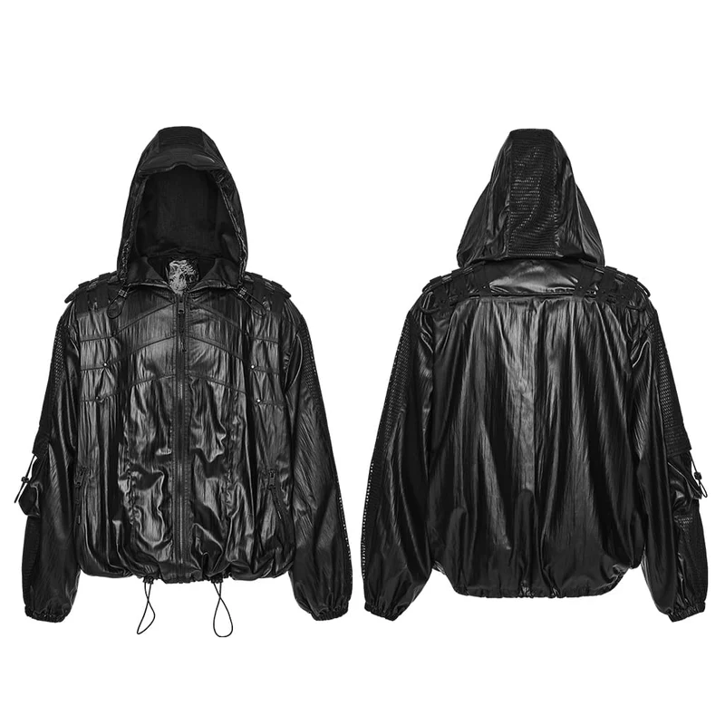 Punk-Minimalistische Herren-Kapuzenjacke