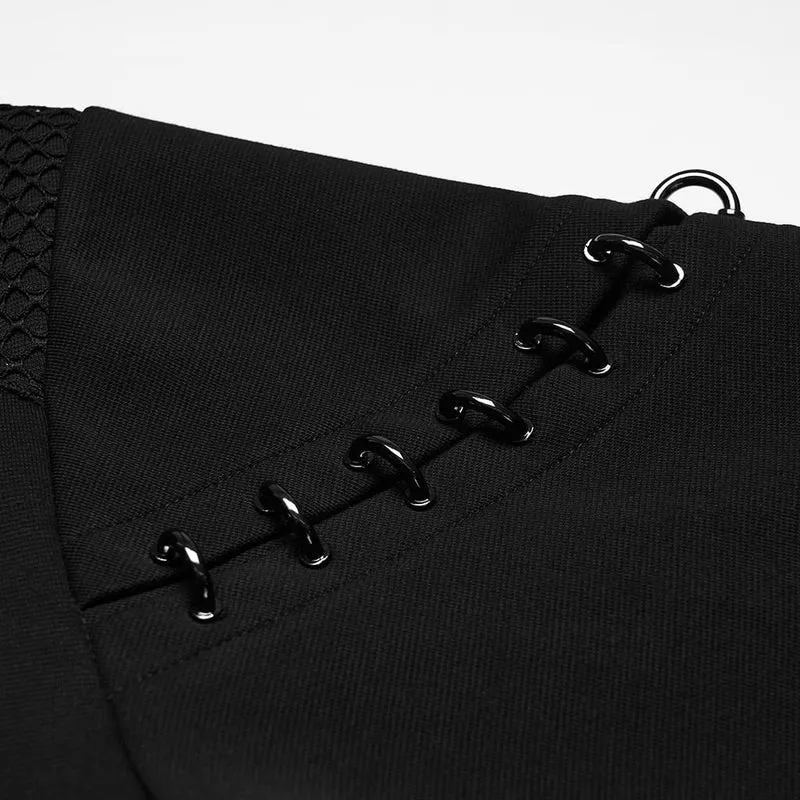 Herren-Kapuzenpullover im Cyberpunk-Stil mit D-Ringen und Reißverschlüssen