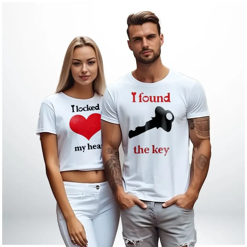 T-Shirt Couple Coeur Clé