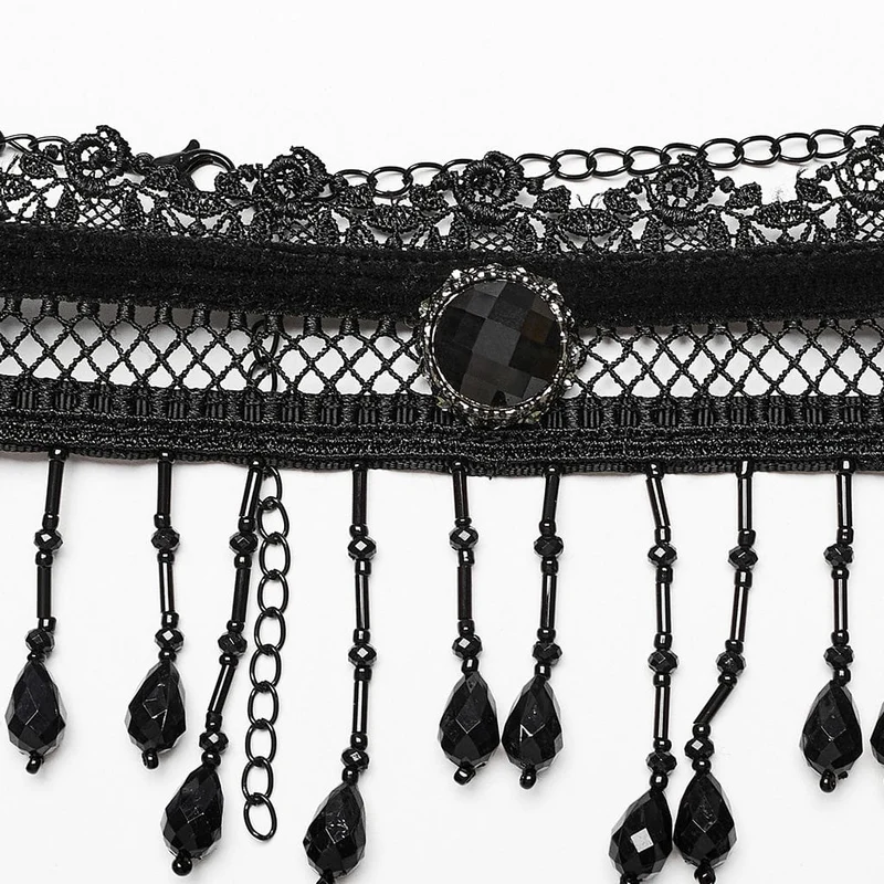 Gotischer Perlen-Spitzen-Choker für Damen