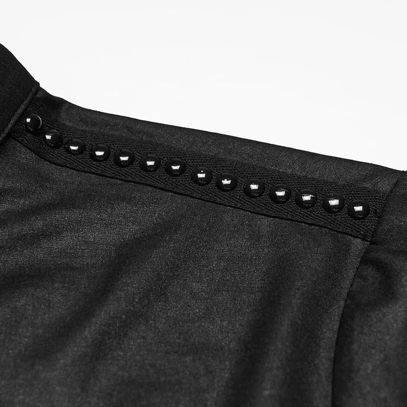 Punk-Langarmhemd für Herren mit asymmetrischer Knopfleiste