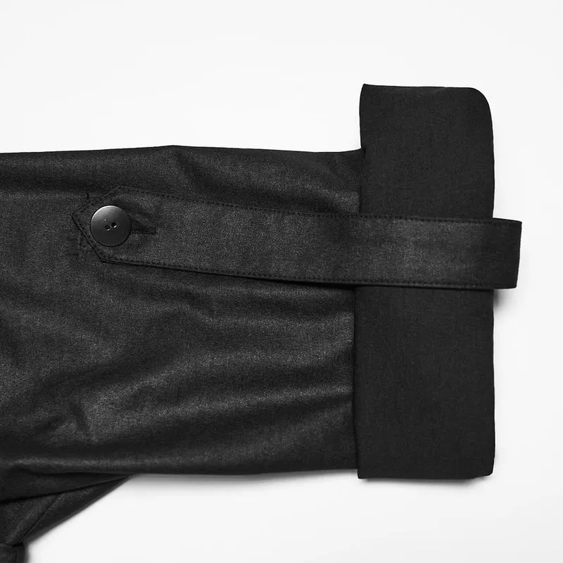 Punk-Langarmhemd für Herren mit asymmetrischer Knopfleiste