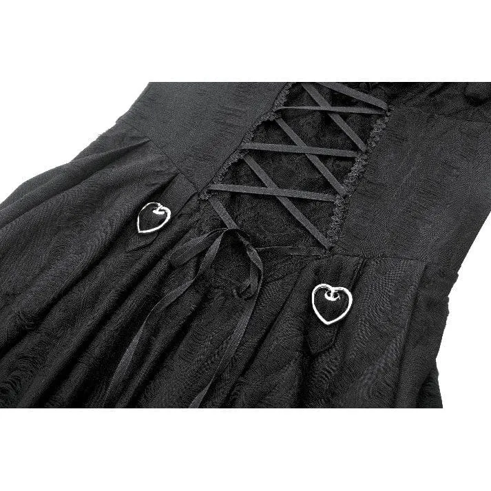Punk Dark Demon Plissee-Unterkleid mit Schnürung für Damen