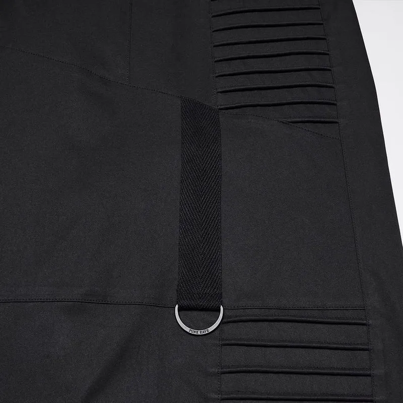 Punk-Herrenhose mit Lagenlook, Falten und schmal zulaufendem Bein