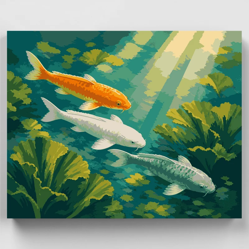 Three Koi Formation - Paint by Numbers Kit