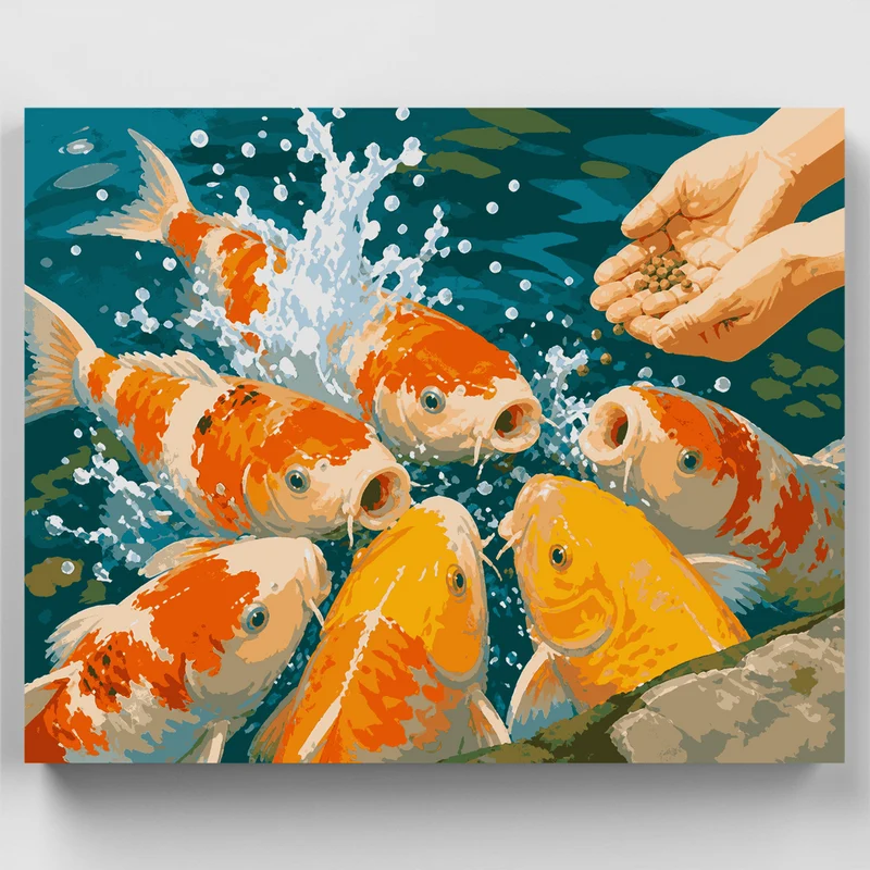 Koi Feeding Frenzy - Paint by Numbers Kit