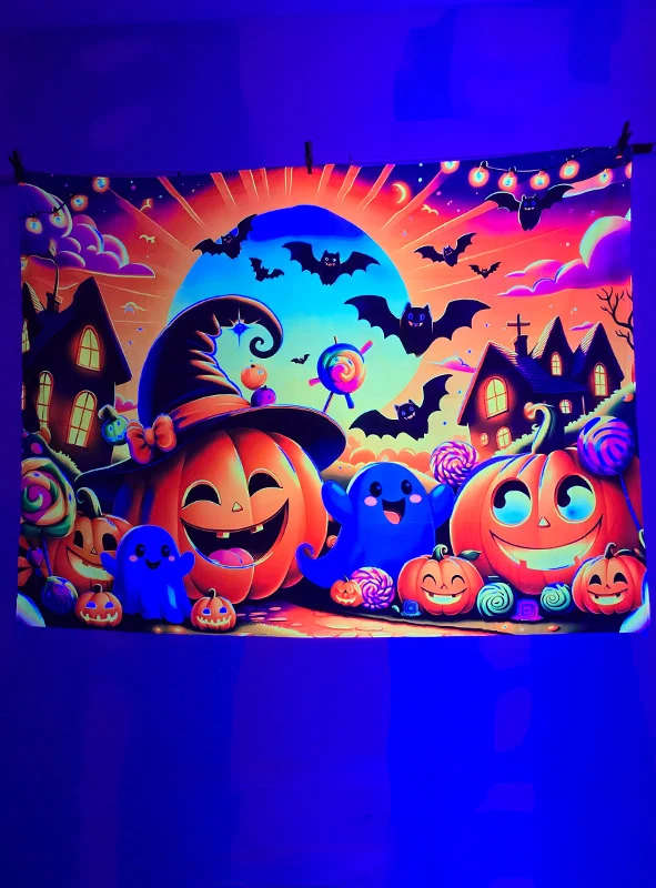Halloween Kürbis Hintergrund 150x200cm für Kinder waschbar