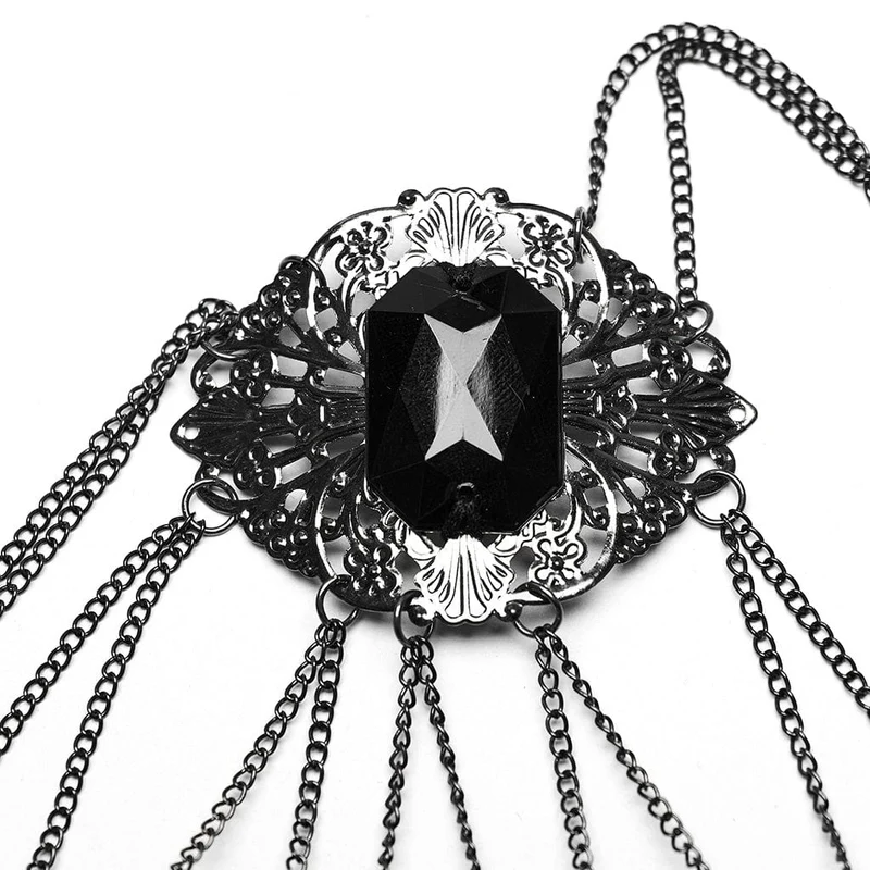 Damen-Gothic-Cutout-Rosenkettenarmband mit Fingerbett