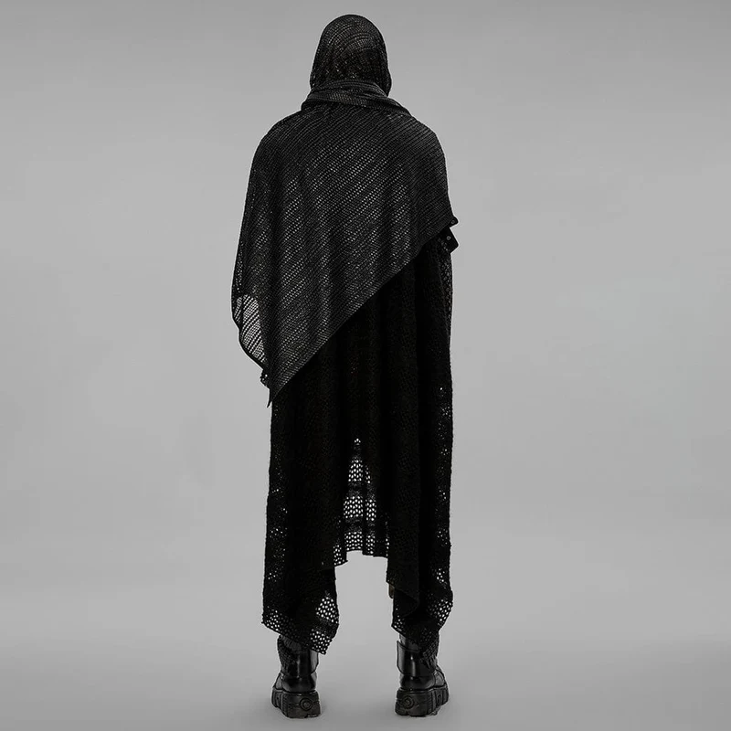 Gothic-Mesh-Schal für Herren mit Kapuze
