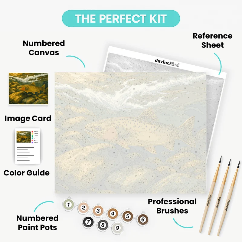 Cutthroat Trout Upstream - Paint by Numbers Kit