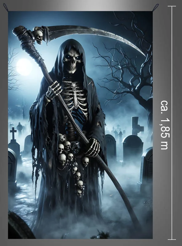 Halloween Sensenmann 120x185cm Wandbild waschbar