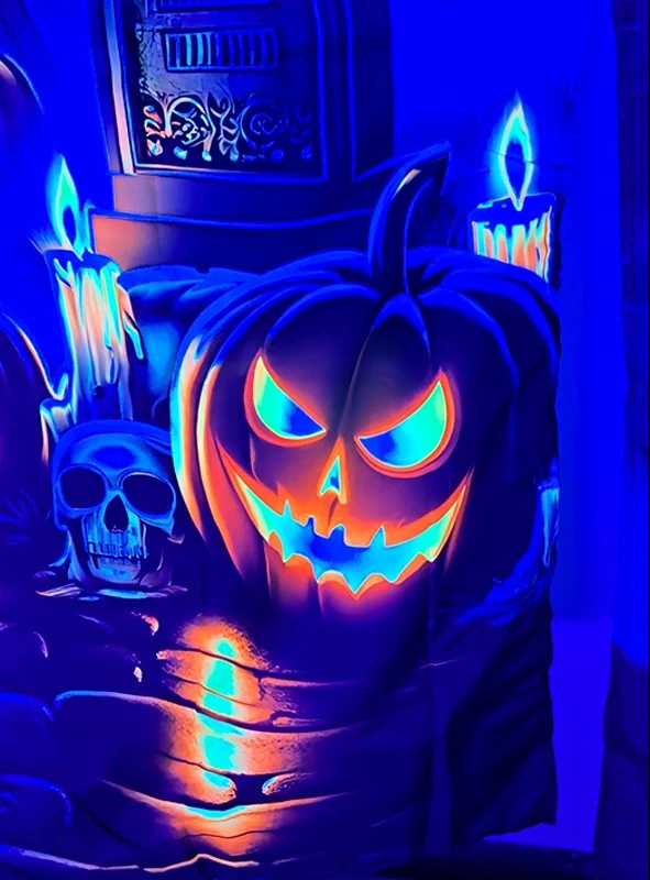 Halloween Schloss und Friedhof 120x185cm Fotowand waschbar