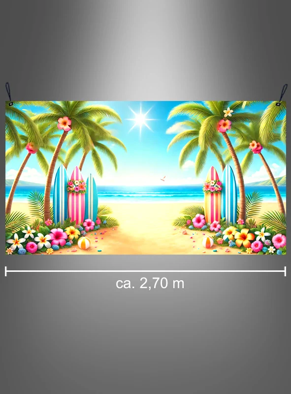 Sommer Beachparty Fotowand 150x270cm Deko waschbar