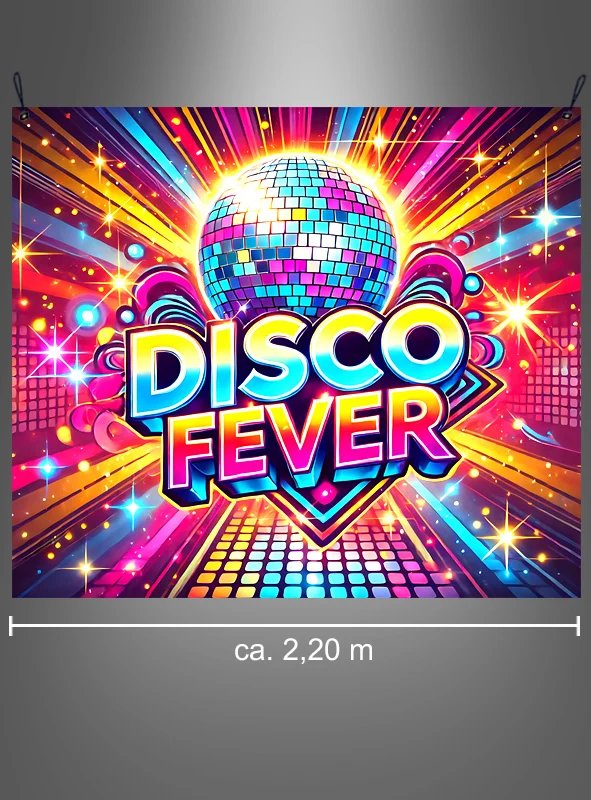 Disco Fever 190x220cm Stoffbanner Partydeko waschbar