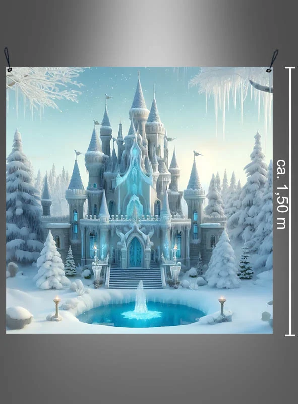 Eisschloss Märchen150x150cm Hintergrund waschbar