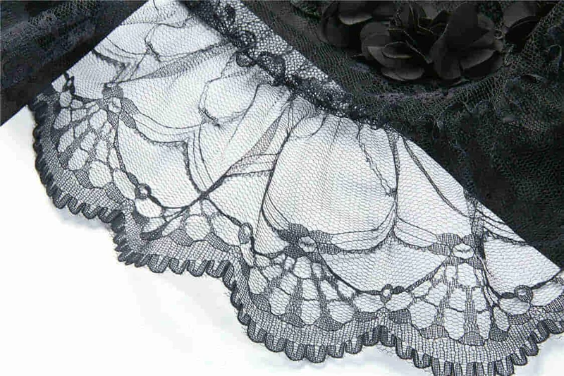 Damen Vintage Layered Lace & Velour Rock