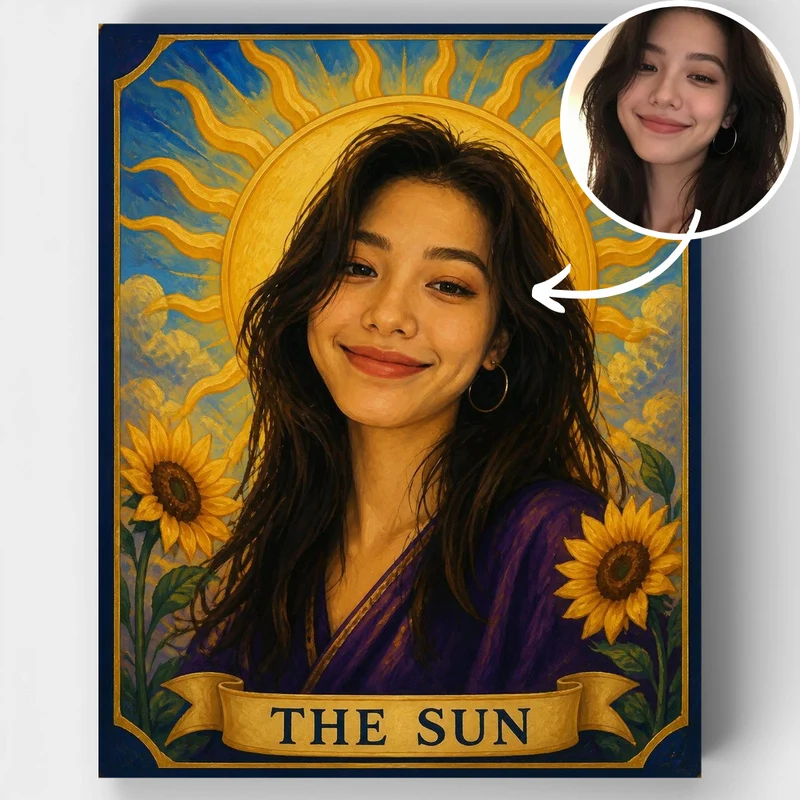 Sun Tarot Portrait - Custom Paint by Numbers Kit