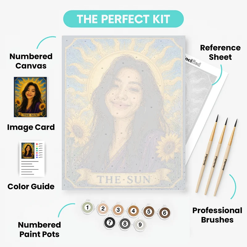 Sun Tarot Portrait - Custom Paint by Numbers Kit
