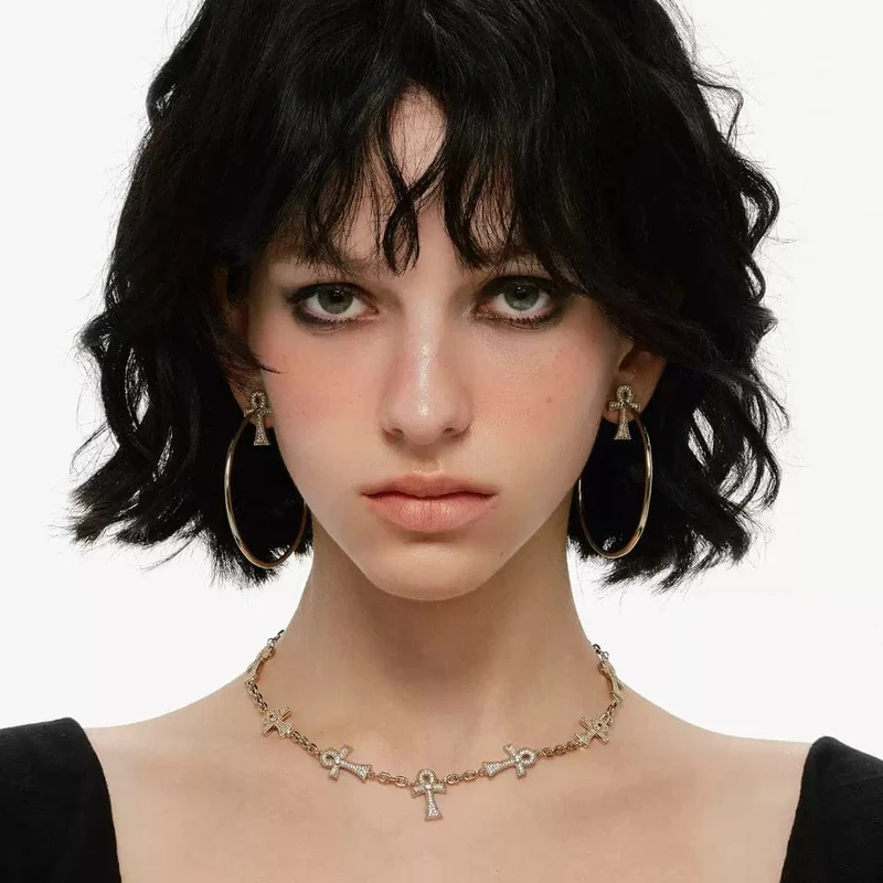 Grunge-Kreuz-Ohrringe für Damen