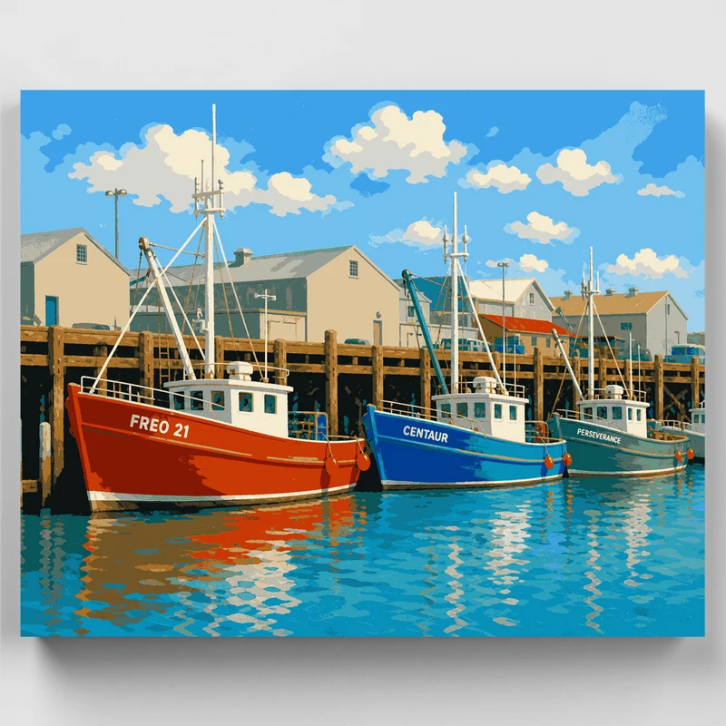 Fremantle Fishing Boats - Paint by Numbers Kit
