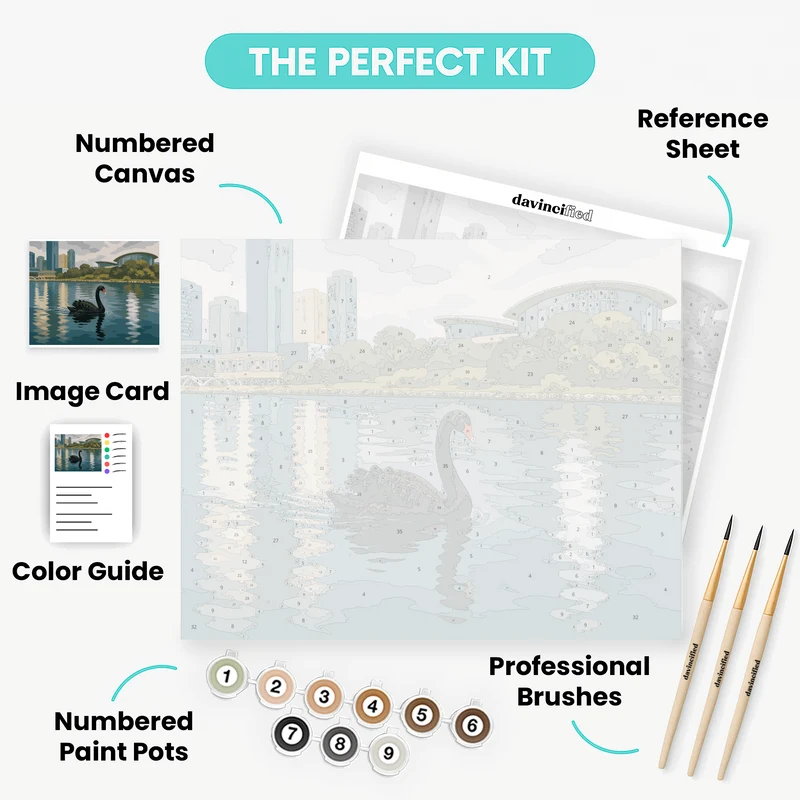 Black Swan on the Swan River - Paint by Numbers Kit