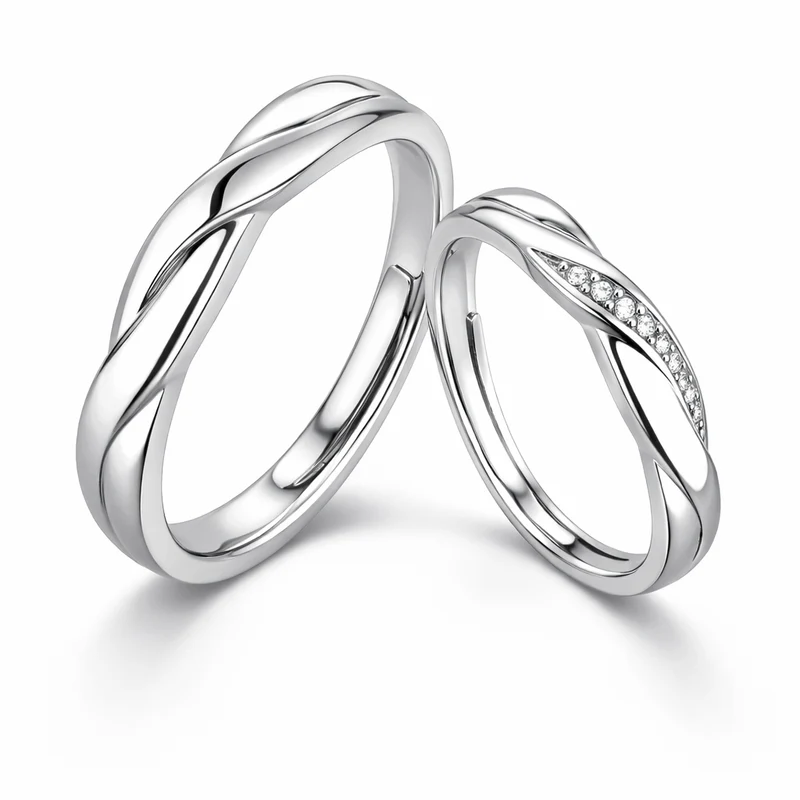 Silver Couple Promise Rings